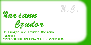 mariann czudor business card